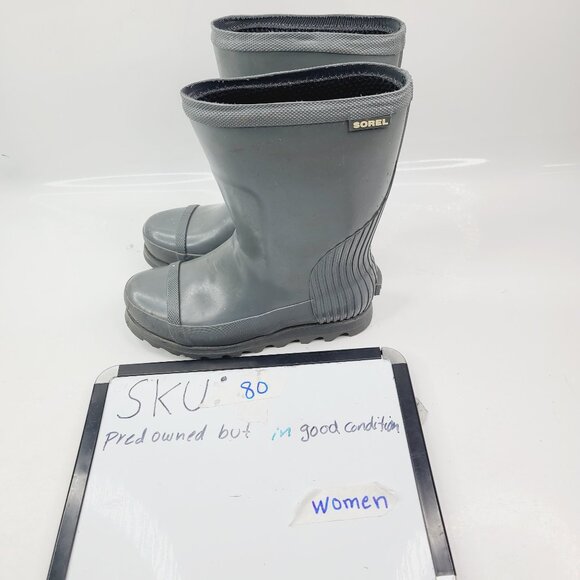 Sorel Women's Grey NL2521-053 Joan Short Rubber Waterproof Rain Boots Size 5.5 - Picture 6 of 6